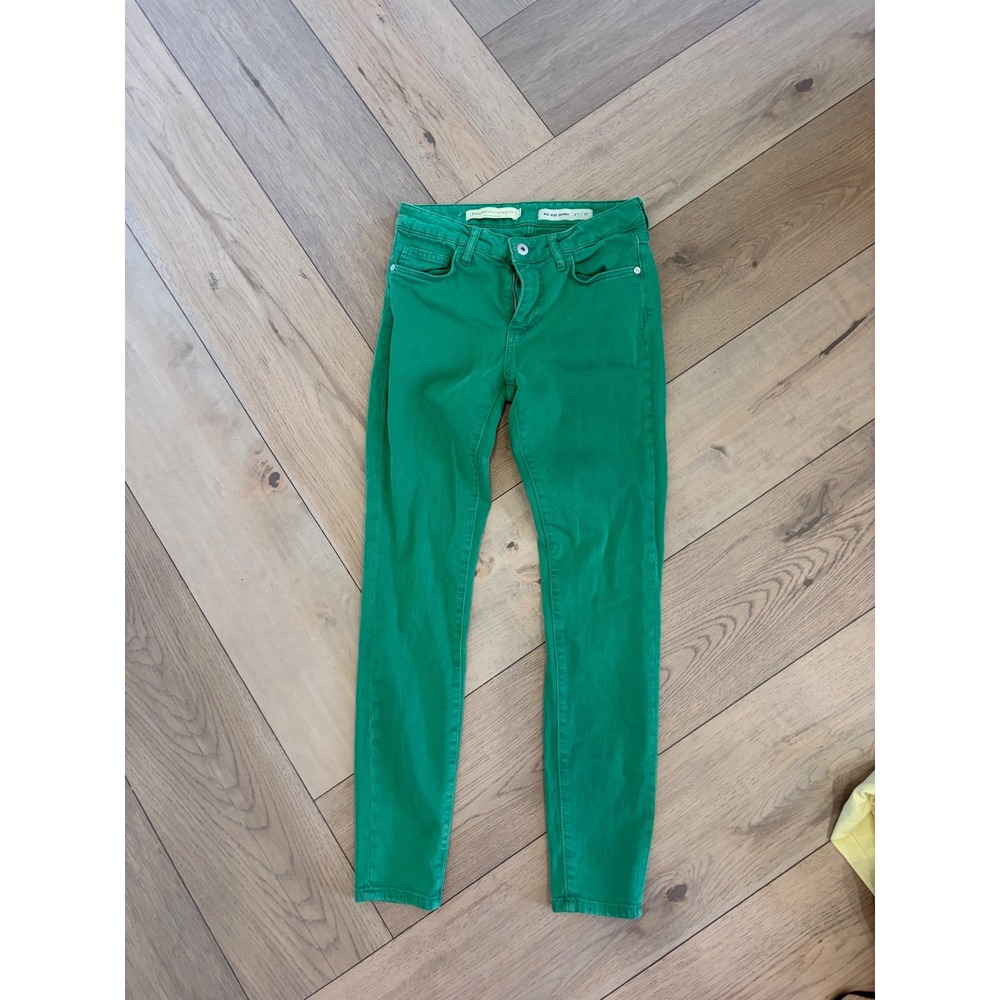Anthropologie Pilcro and the Letterpress Mid-Rise Skinny Jeans Green Size 27